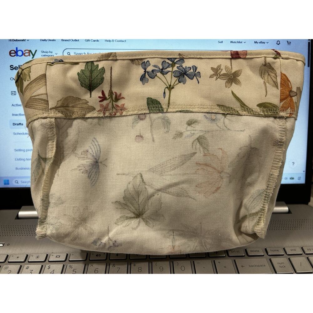 Longaberger Shoulder Purse Basket Liner Botanical Fields Floral Fabric